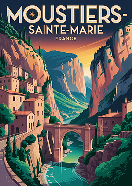 Moustiers Sainte Marie Travel Poster