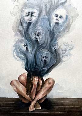 Woman's mental anguish depicted in art