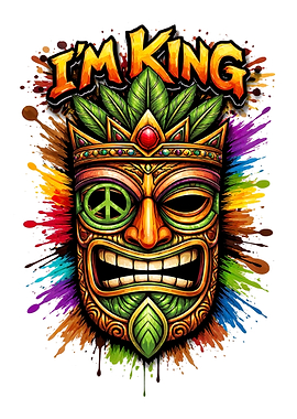 King Tiki Mask with Peace Symbol