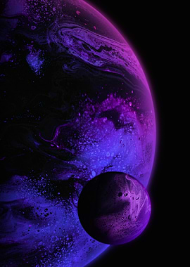 Cosmic Planets in Purple Hues