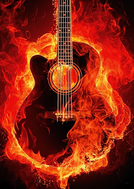 Guitar on Fire