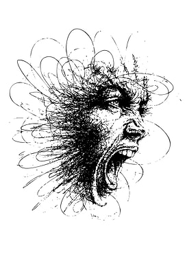 Screaming Face Abstract Art