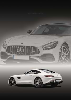 White Mercedes-AMG GT Coupe