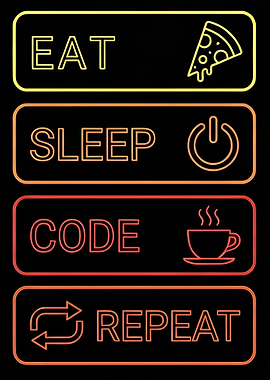 Eat Sleep Code Repeat - Programmer Fuel Cycle