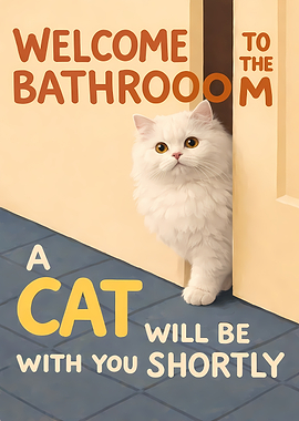 Welcome to the bathroom cat