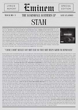 Eminem Stan Lyrics Report