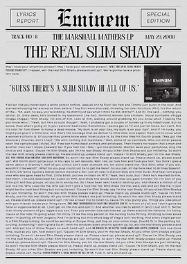 Eminem The Real Slim Shady Lyrics