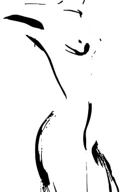 Abstract Black and White Figure Study