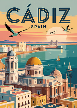 Cadiz Spain Travel Poster