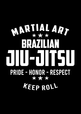 Brazilian Jiu-Jitsu Keep Roll Text Art