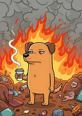 Dog in a burning world