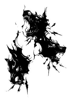 Three-headed hellhound illustration
