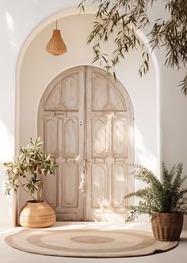 Arched doorway with plants