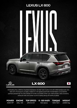 Lexus LX 600 Car Poster