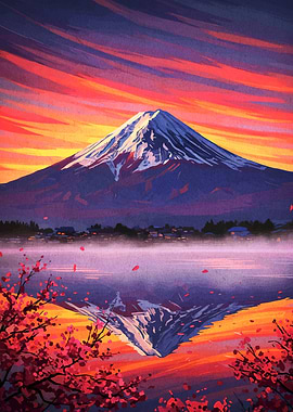 Mount Fuji at Sunset