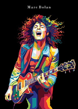 Marc Bolan Playing Guitar