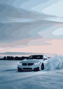 BMW M4 Drifting in Snow
