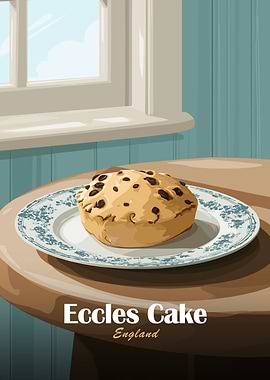 Eccles Cake on a Plate