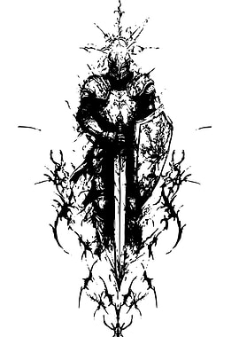 Dark Knight with Sword and Shield