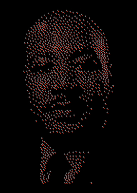 Portrait made of magnifying glasses