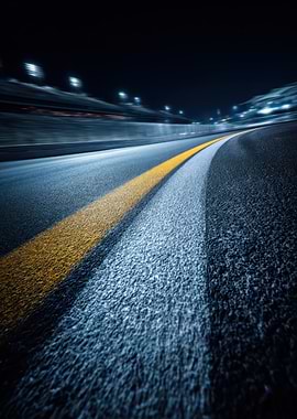 Night Race Track with Motion Blur