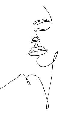 Minimalist Line Art of a Woman's Face