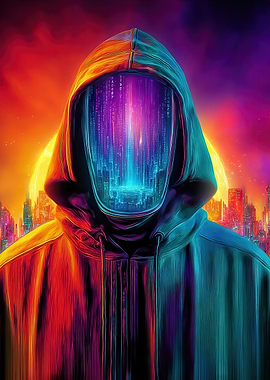Cyberpunk Hooded Figure