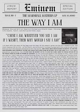 Eminem The Way I Am Lyrics