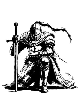 Kneeling Knight with Sword