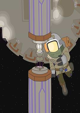 Astronaut near space structure