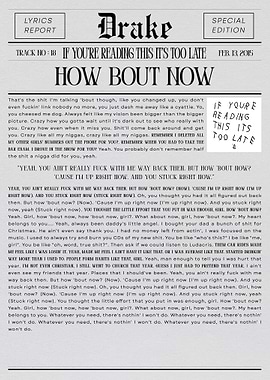 Drake's 'How Bout Now' Lyrics Report
