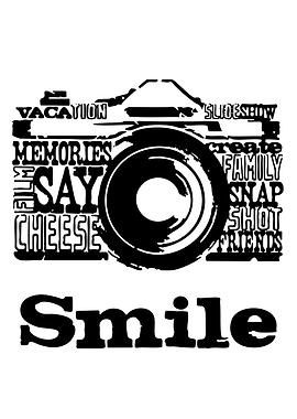 Camera with Words and Smile