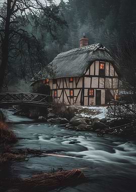 Enchanting Thatched Cottage by a River