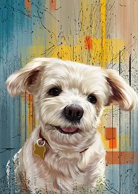 Portrait of a White Dog