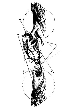 Reaching Hands with Thorns and Wings