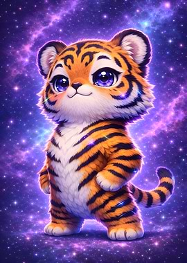 Cute Tiger in Space