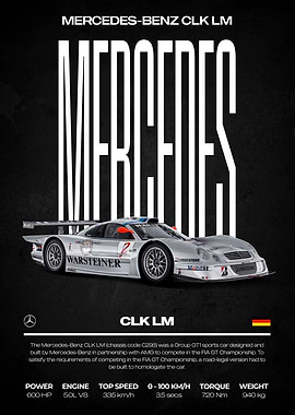 Mercedes-Benz CLK LM Poster