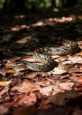 Snake on a forest floor