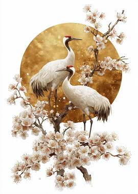 Cranes and Cherry Blossoms