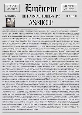 Eminem Asshole Lyrics Report