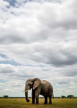 Elephant in African Savannah