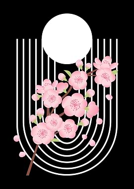 Minimalist Cherry Blossom Arch