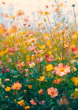 Field of Colorful Wildflowers