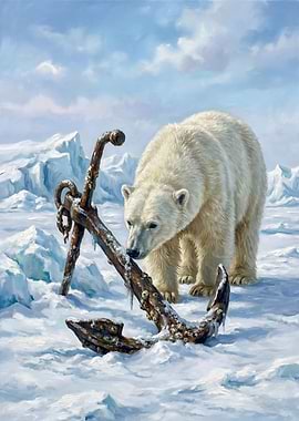 Polar Bear and Anchor on Ice