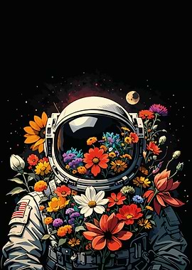 Astronaut with Flowers