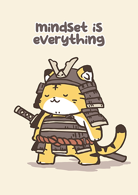 Samurai Tiger with 'Mindset is Everything'