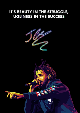 J. Cole Portrait with Quote