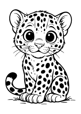 Cute Baby Leopard Sitting