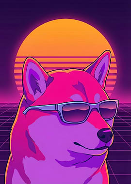 Retro Doge with Sunglasses