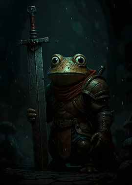 Fantasy Frog Warrior with Sword